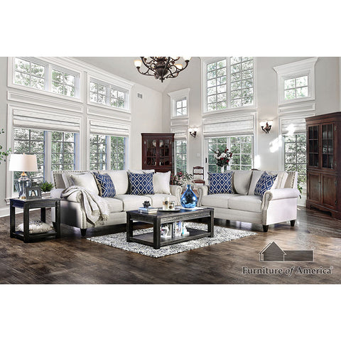Sofá y loveseat Giovanni - beige/azul