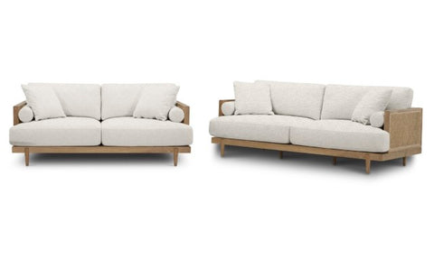Alesund Sofa + Loveseat - Beige/Light Oak