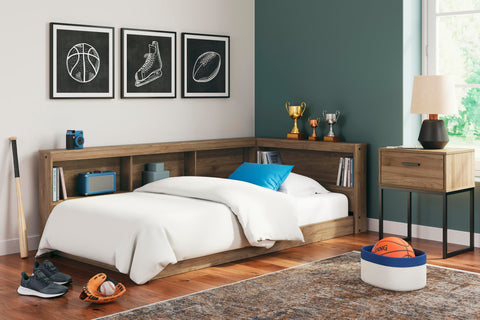Cama con almacenamiento con librero Deanlow