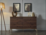 Montego 6 Drawer Dresser - Walnut
