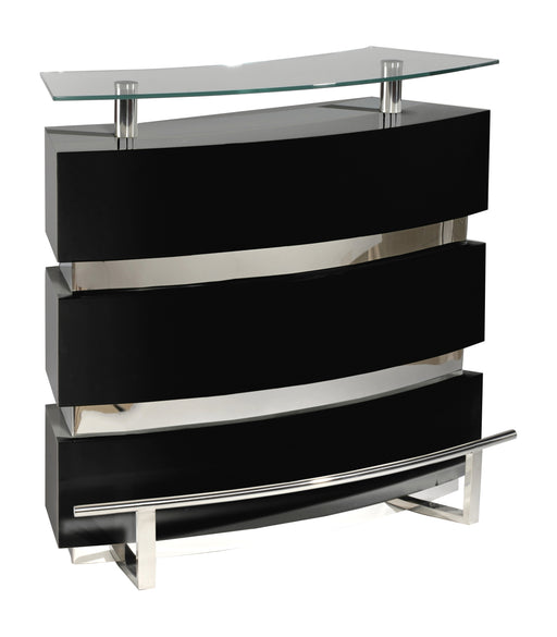 Contemporary Channeled Front Bar XENIA-BAR-BLK