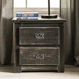 Ampelios Night Stand - Wire-Brushed Black