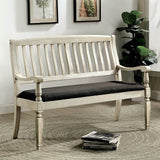 Georgia Love Seat Bench - Antique White/Gray