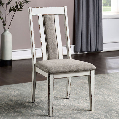 Silla auxiliar Halsey (juego de 2) - gris cálido/blanco envejecido