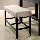 Sania Counter Ht. Bench - Antique Black/Beige