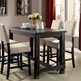 Sania 4 Pc Counter Ht Table Set w/ Bench - Antique Black