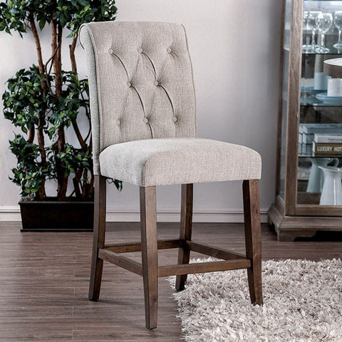 Sania Counter Ht. Chair (Set of 2) - Rustic Oak/Beige