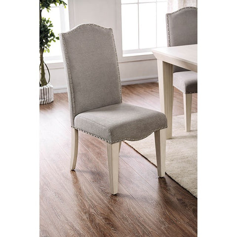 Silla auxiliar Daniella (juego de 2) - blanco antiguo/gris