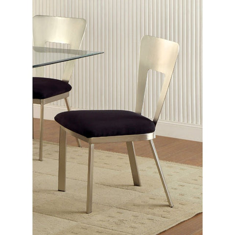 Nova Side Chair (Set of 2) - Silver/Black