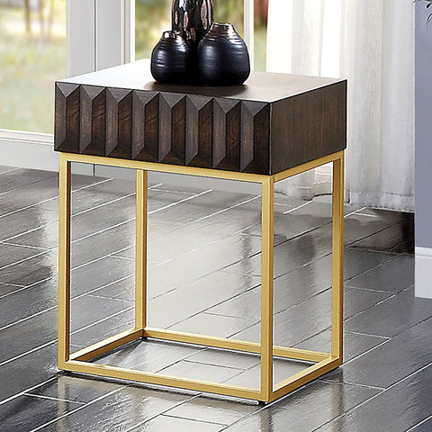 Augsburg Side Table - Walnut/Gold