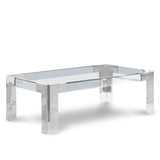 Casper Rectangular Glass Top, Acrylic And Metal Base Coffee Table