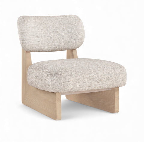 Silla tapizada de tela con textura de lino Vetra