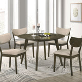 Huttwil 5 Pc. Round Dining Table Set - Dark Walnut/Beige