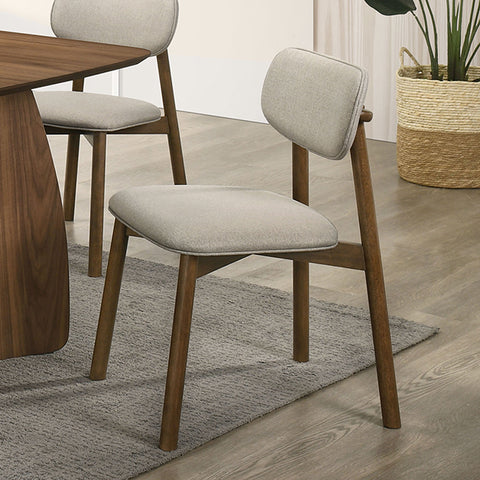 Silla auxiliar Alnwick (juego de 2) - nogal/beige