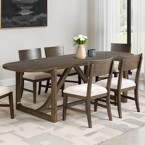 Vellara Dining Table, Wood Top - Dark Walnut