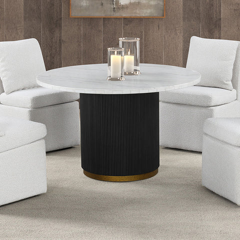 Varde 5 Pc Dining Table Set - Black/White