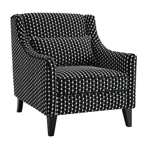 Viviani Accent Chair w/ 1 Kidney - Black/White