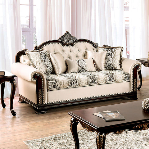 Yucatan Sofa - Dark Cherry/Beige