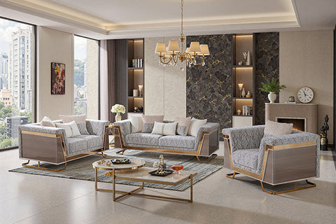 Thomasyn Loveseat - Gold/Animal Print