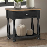 Neue Mills 1-Drawer Nightstand - Farmhouse Black/Rustic Oak