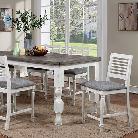 Calabria Counter Ht. Table - Antique White/Gray