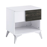 Corinne End Table - White/Distressed Dark Oak