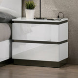 Birsfelden Night Stand - White/Metallic Gray