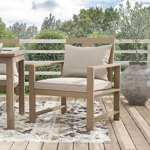 Bordeaux Arm Chair (Set of 2) - Natural/Beige
