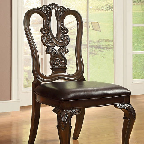 Bellagio Wooden Side Chair (Set of 2) - Dark Brown/Brown Cherry