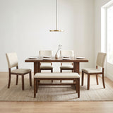 Salvino 6 Pc. Dining Table Set w/ Bench