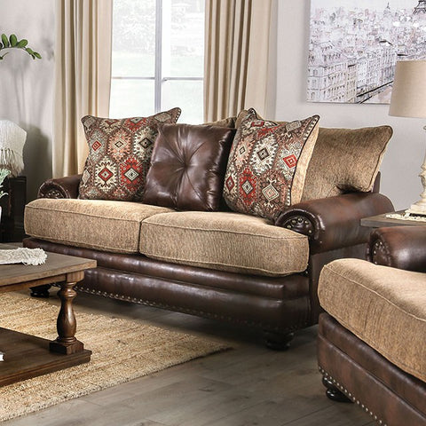 Fletcher Love Seat - Brown/Tan