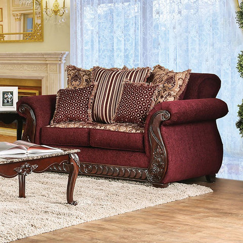 Loveseat Tabitha - vino/dorado