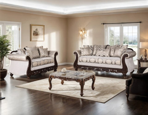 Catalonia Loveseat - Dark Cherry/Beige