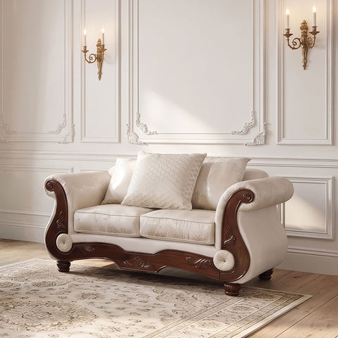 Sodaro Loveseat - Dark Cherry/Ivory