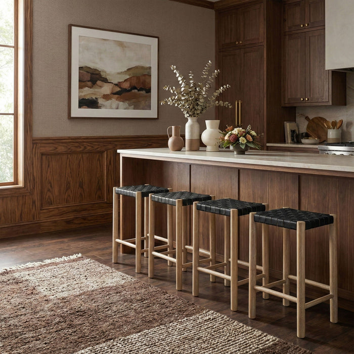 Entwine Vegan Leather Upholstered Counter Stool