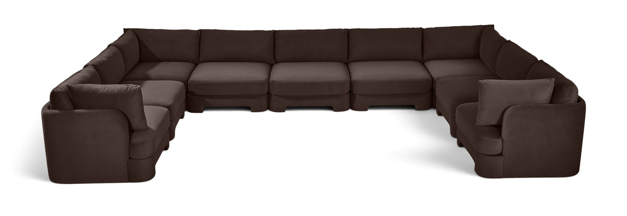 Hammond 185" Velvet Performance Fabric Upholstered 9pc. Modular Sectional