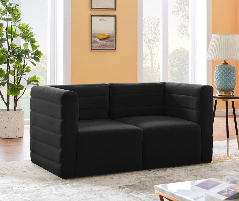 Quincy 63" Velvet Upholstered Comfort 2pc. Modular Loveseat