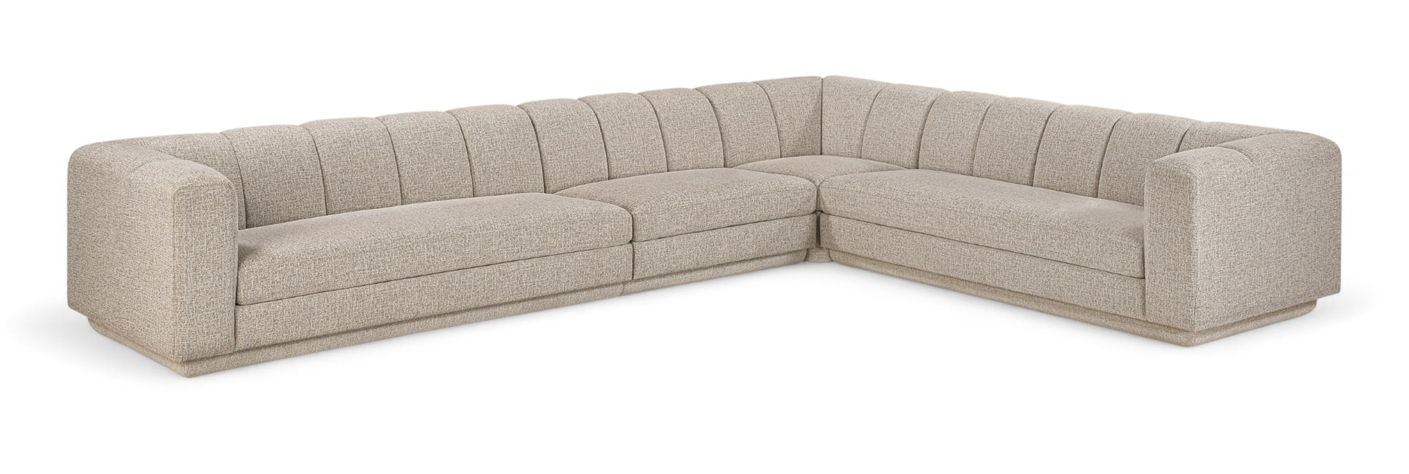 Modari 114.25" Fabric Upholstered 4pc. Modular Sectional