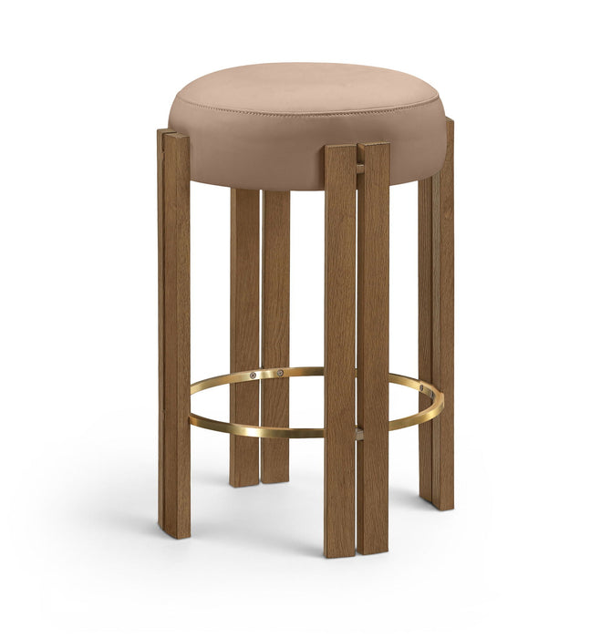 Taburete de mostrador tapizado de cuero vegano Harrison