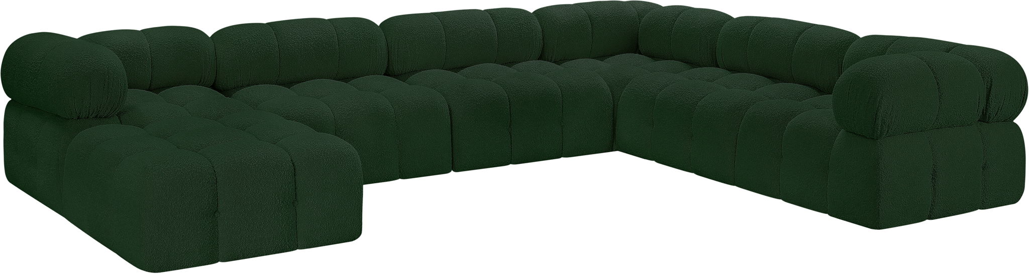 Ames 136" Boucle Fabric Upholstered 7pc. Modular Sectional