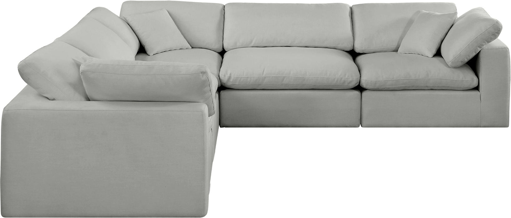 Comfy 119" Linen Textured Fabric Upholstered 5pc. Modular Sectional