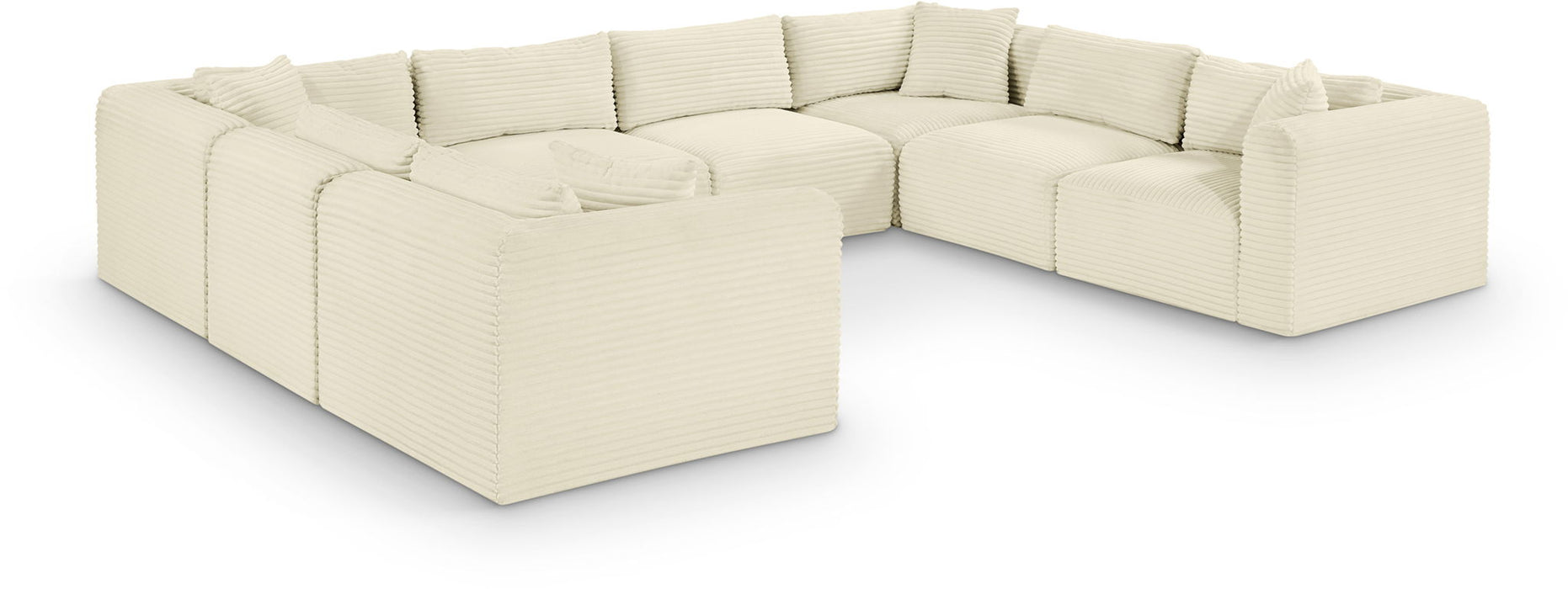 Shaggy 140" Corduroy Performance Fabric Upholstered Modular Sectional