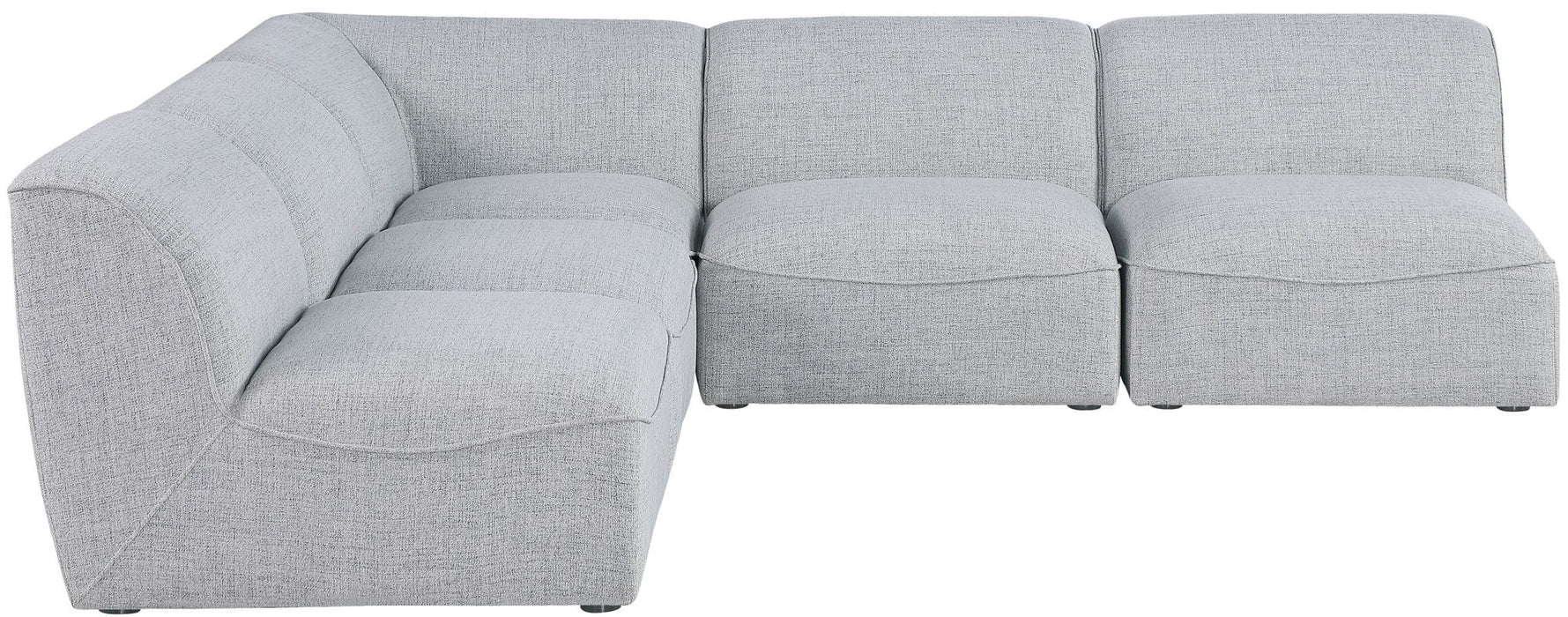 Miramar 142" Linen Textured Fabric Upholstered 5pc. Modular Sectional