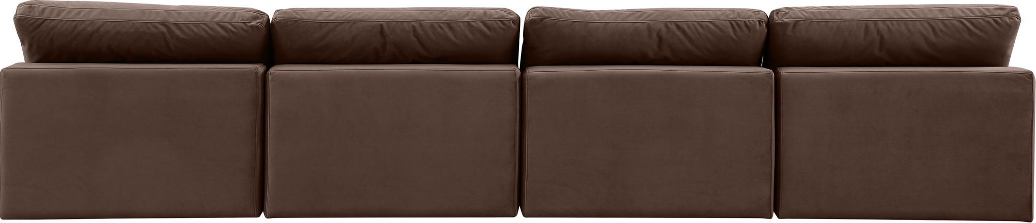 Comfy 156" Velvet Upholstered 4pc. Armless Modular Sofa