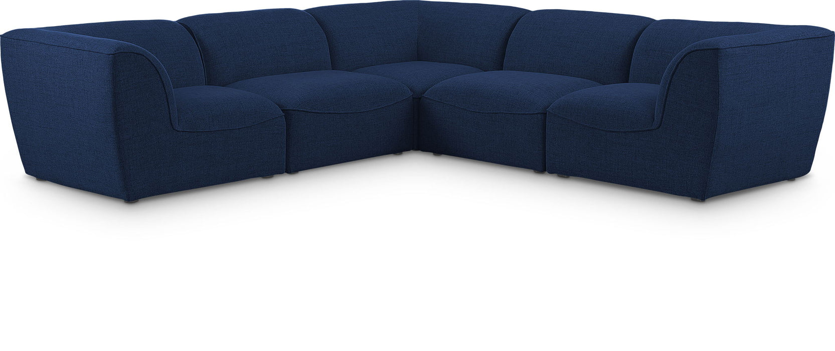 Miramar 109" Linen Textured Fabric Upholstered 5pc. Modular Sectional