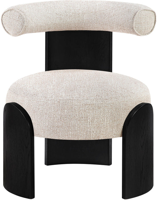 Calder Linen Textured Fabric Upholstered Chair