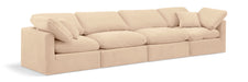 Indulge 140" Velvet Upholstered 4pc. Modular Sofa