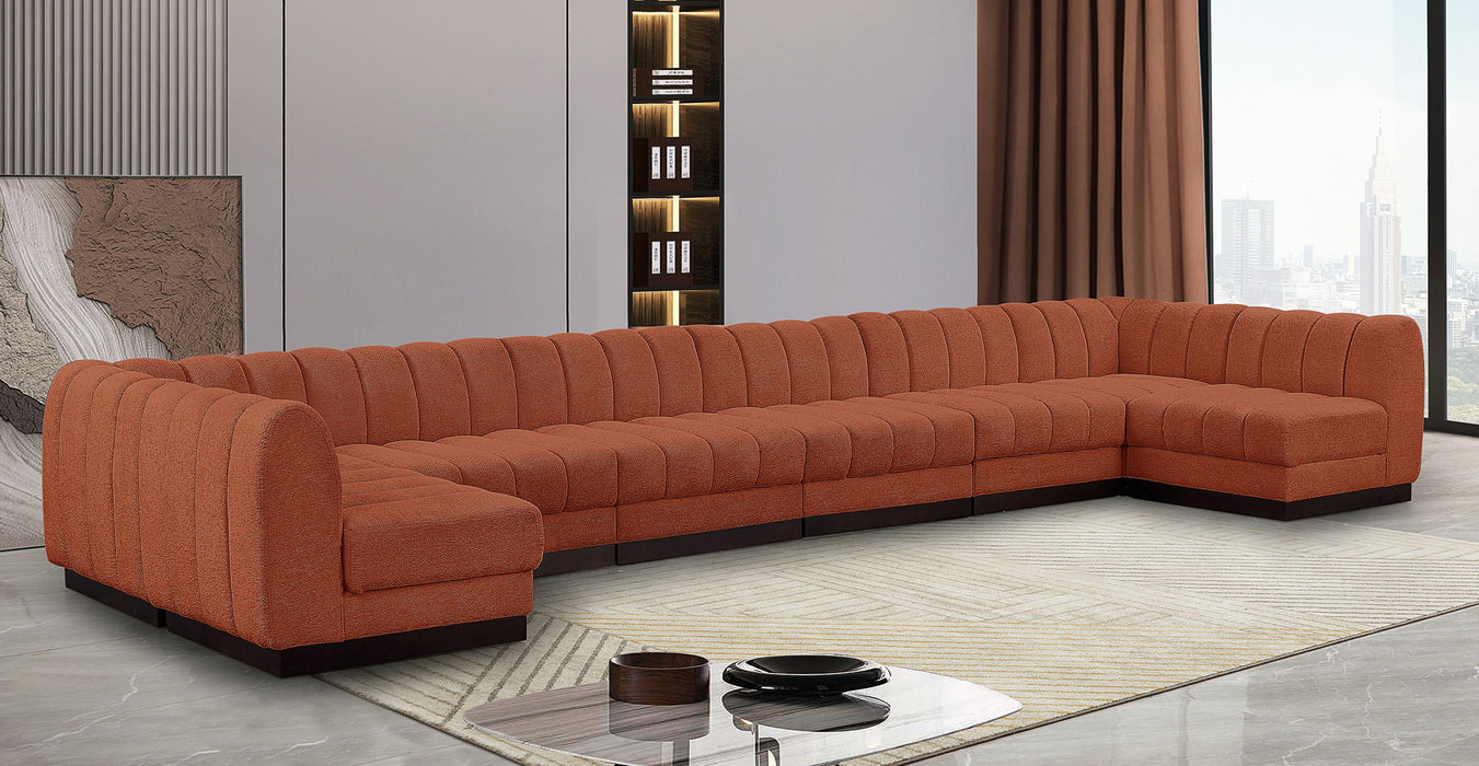 Quinn 133" Chenille Fabric Upholstered 8pc. Modular Sectional