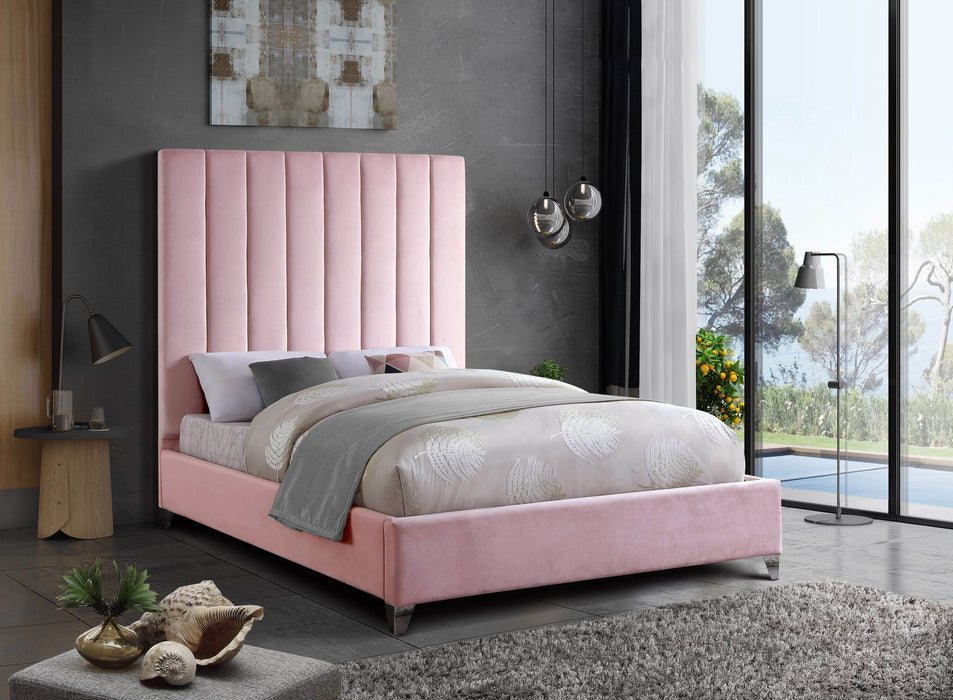 Via Velvet Upholstered Bed