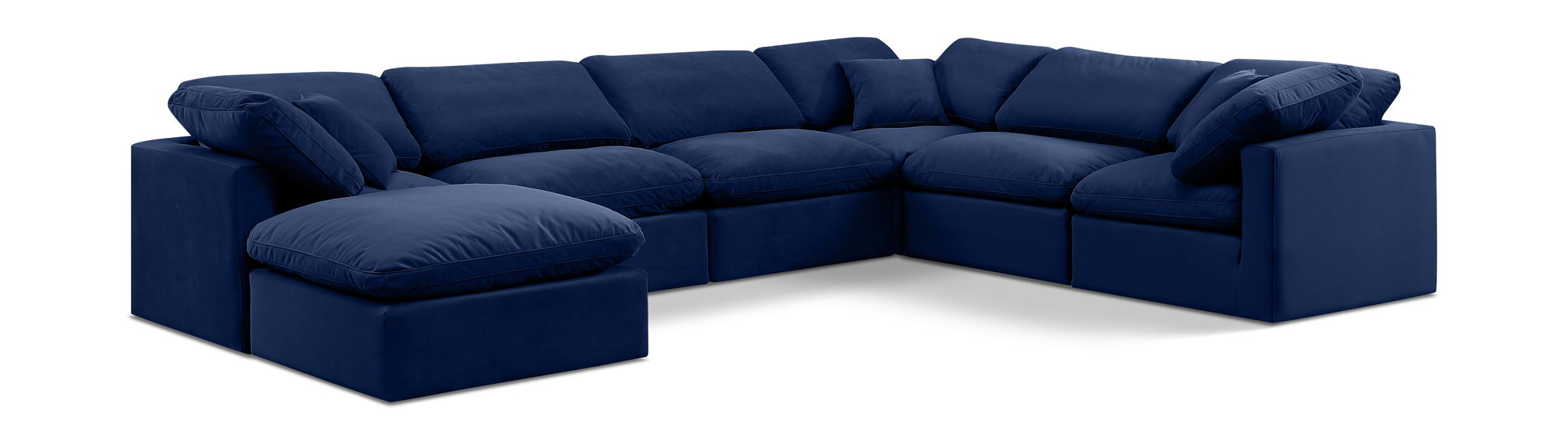 Indulge 140" Velvet Upholstered 7pc. Modular Sectional